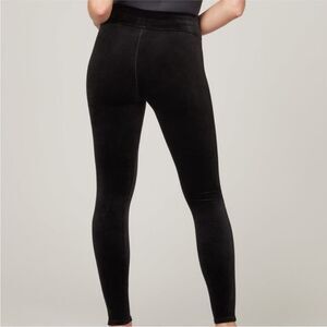 Spanx black velvet high waist rise leggings XS/TP